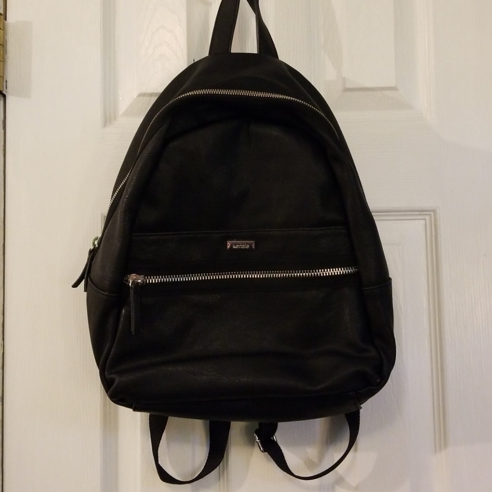 Kensie black faux leather backpack